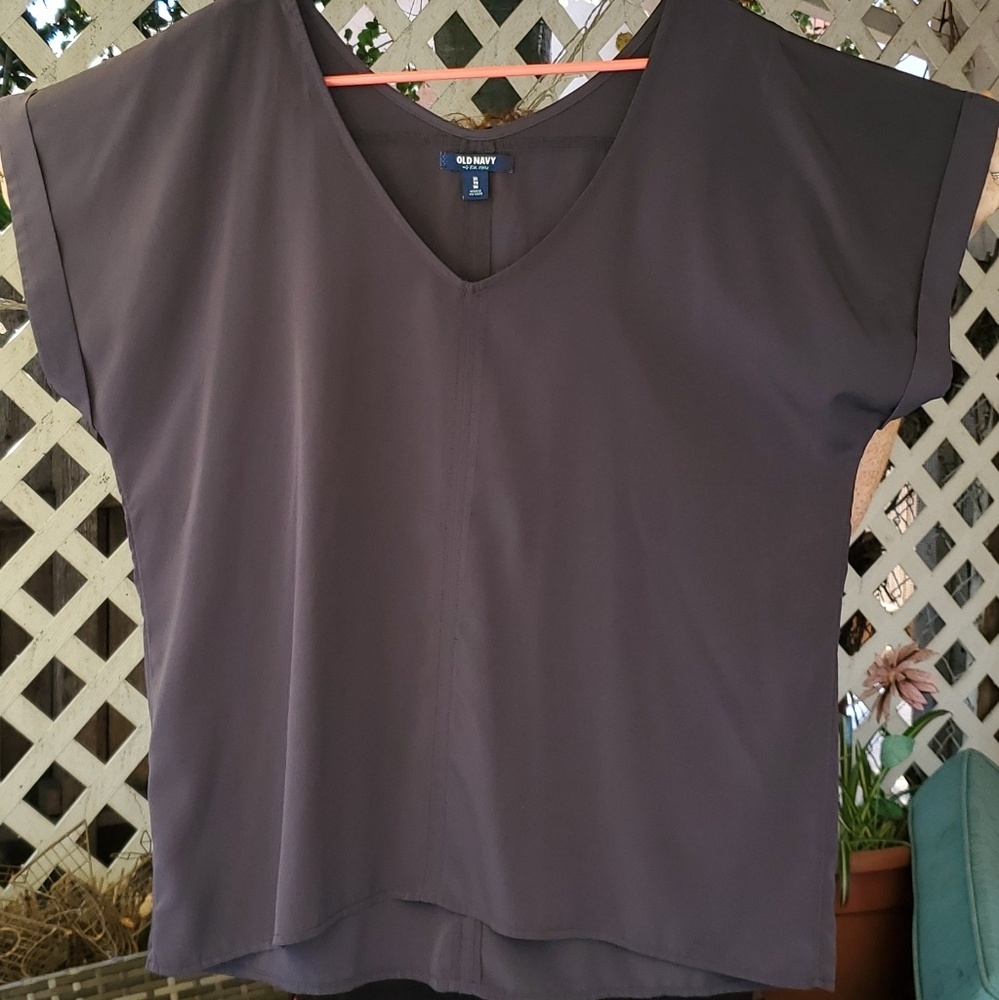 Gray Vneck Blouse
